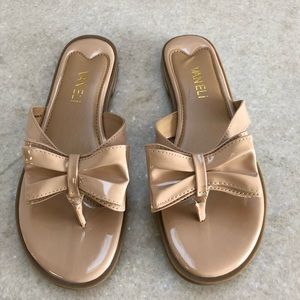 New Faux Patent Leather Flat Sandal